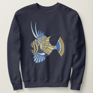 Tropisch Blauer Gelber Wasserfisch Sweatshirt