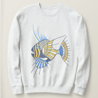 Tropisch Blauer Gelber Wasserfisch Sweatshirt