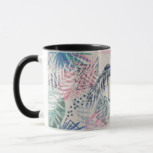 Tropisch, botanisch, Blätter aus Palmen, blühend,  Tasse