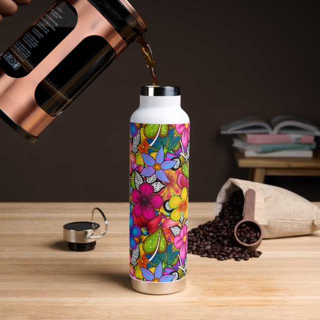 Tropisch Botanisch  Trinkflasche (Kaffee (gedreht))