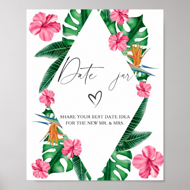 Tropisch - datiert Nacht Ideen. Date Jar Bridgame Poster (Vorne)