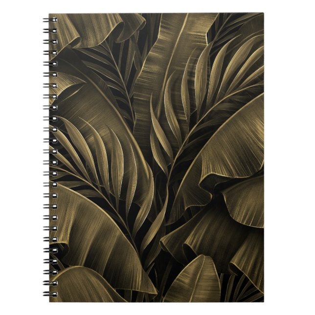 Tropisch Exotic: Grunge Goldene Natur Notizblock (Vorderseite)