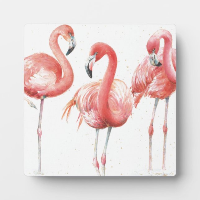 tropisch | Familie Flamingos Fotoplatte (Vorderseite)