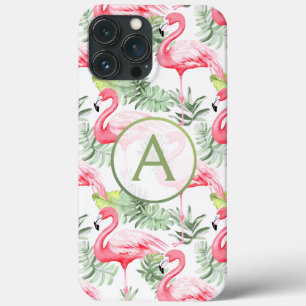 Tropisch farbenfrohe Flamingo und Blätter P & Mono Case-Mate iPhone Hülle