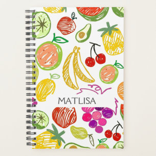 Tropisch farbenfrohe Frucht Girly Trendy Name Cust Planer