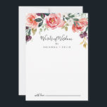 Tropisch farbenfrohe Sommerhochzeiten Worte der We Hinweiskarte<br><div class="desc">Diese tropische farbenfrohe Sommerheirat mit Weisheitsratenkarte ist perfekt für eine moderne Hochzeit. Das Design ist illustriert, weiß, rosa, rot, bordeauxrot und lila, elegante Blume, die in hübsche Blumensträuße untergebracht sind. Diese Karten sind ideal für Hochzeiten, Brautparty, Babydusche, Graduiertenfest u.v.m. Personalisieren Sie die Karten mit den Namen der Braut und Bräutigam,...</div>