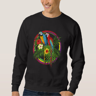 Tropisch farbenfrohe Vögel Papagei Macao Cockatoo  Sweatshirt