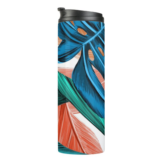 Tropisch-farbige Blätter Natur Thermosbecher (Nach rechts gedreht)