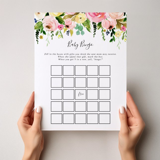 Tropisch farbiges Baby Bingo Duschspiel (Von Creator hochgeladen)