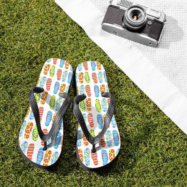 Tropisch farbiges Flip Flops-Muster Flip Flops (Cute colorful flip flops artwork on flip flops. )