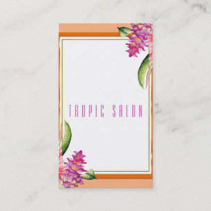 Tropisch Floral Orange Koralle Modern Botanisch Ch Visitenkarte