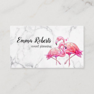 Tropisch Florales Flamingo Geometrisch  Visitenkarte