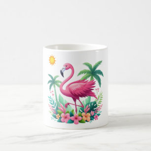 Tropisch/Florida rosa Flamingo Kaffeetasse