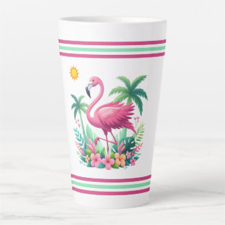 Tropisch/Florida rosa Flamingo Milchtasse
