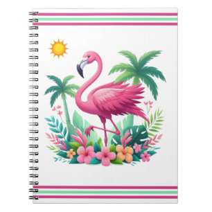 Tropisch/Florida rosa Flamingo Notizblock