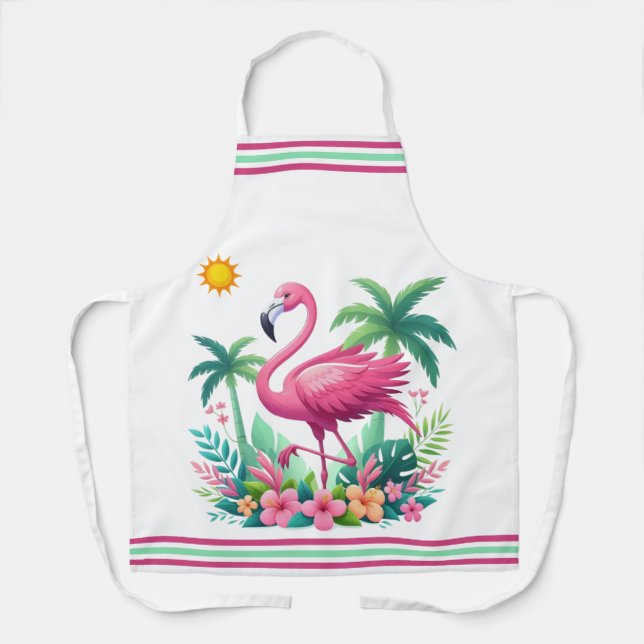 Tropisch/Florida rosa Flamingo Schürze (Vorderseite)