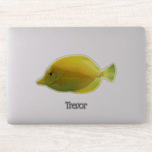 Tropisch Gelbe Fische mit Namen Aufkleber