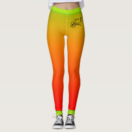 Tropisch gelbes rotes Gradient mit wie ein Boss Te Leggings