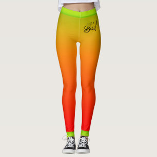 Tropisch gelbes Rotstrahlchen mit einem Boss-Text Leggings