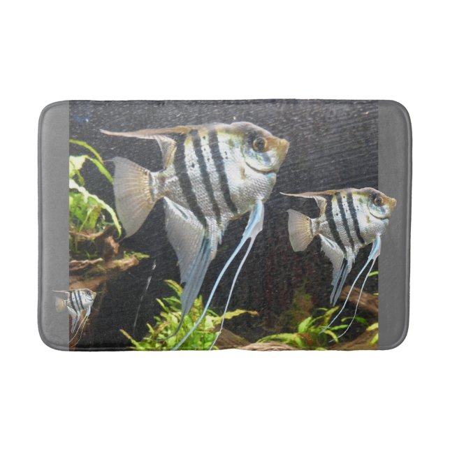 Tropisch gestreifter Fisch Bathmat Badematte (Vorderseite)