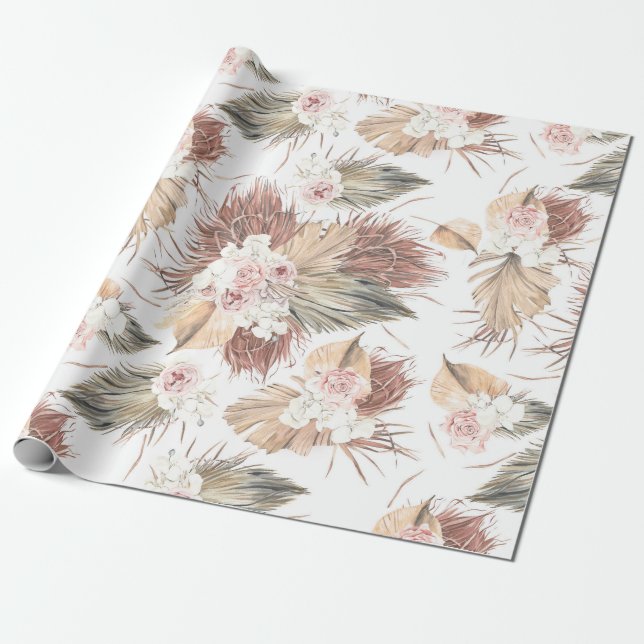 Tropisch getrocknete Palmen Blätter Foliage Floral Geschenkpapier (Ungerollt)