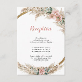Tropisch getrocknete Pampas Grass Dusty Rose Eukal Begleitkarte