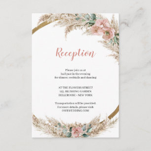 Tropisch getrocknete Pampas Grass Dusty Rose Eukal Begleitkarte