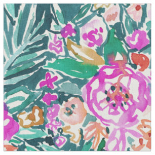 TROPISCH GLAUBT BlumenAquarell zu drucken Stoff