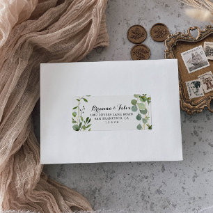 Tropisch grüne Blätter Hochzeitsszenierung RSVP-Ad Adressaufkleber