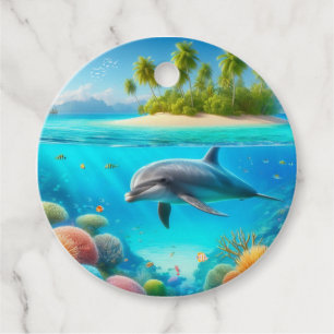 Tropisch/Hawaii farbiger Unterwasserdelphin Geschenkanhänger