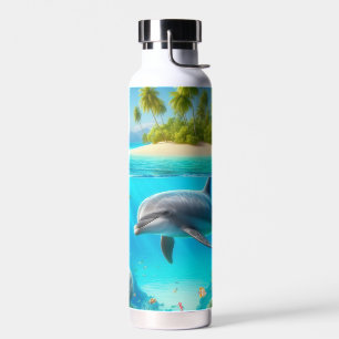 Tropisch/Hawaii farbiger Unterwasserdelphin Trinkflasche