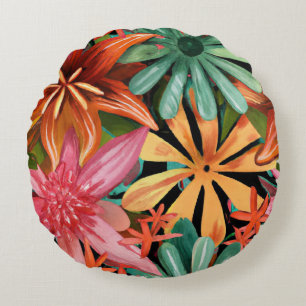 tropisch/hawaiianisch/blumenreich/Blume Rundes Kissen