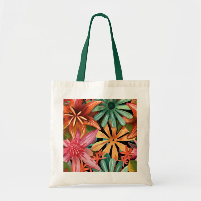tropisch/hawaiianisch/blumenreich/Blume Tragetasche (Vorne)
