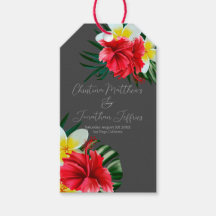 Tropisch-hawaiianische Blume auf Elegangrau