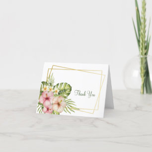 Tropisch-hawaiianische Blume Hochzeit Dankeskarte