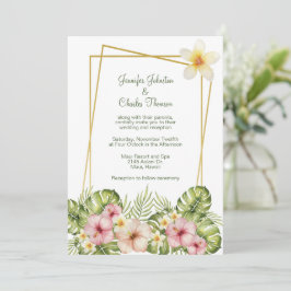 Tropisch-hawaiianische Blume Hochzeit Einladung