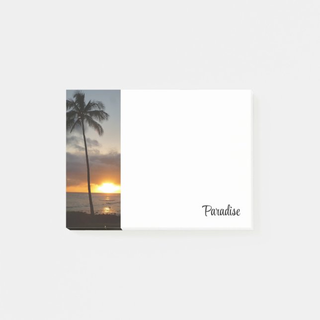 Tropisch-hawaiianischer Sonnenuntergang Post-it Klebezettel (Vorderseite)