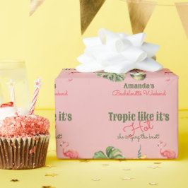 Tropisch Hot Pink Palm Springs Junggeselinnen-Absc Geschenkpapier