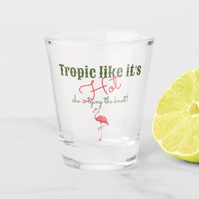 Tropisch Hot Pink Palm Springs Junggeselinnen-Absc Schnapsglas (Vorderseite)