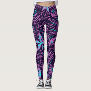Tropisch Lila Leggings