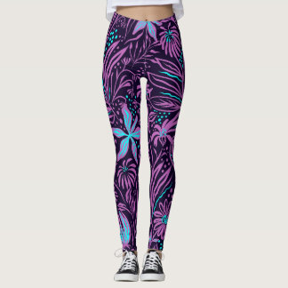 Tropisch Lila Leggings