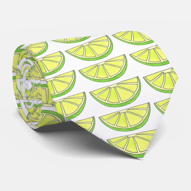 Tropisch Limon im Coconut Fruit Island Beach Krawatte (Gerollt)