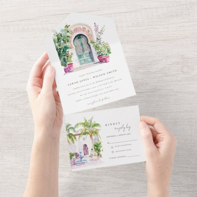 Tropisch-marokkanische Vorhalle All In One Einladung (Abreißen)