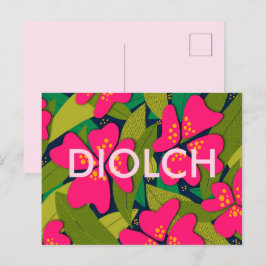 Tropisch Pink Blume Diolle Vielen Dank Postkarte