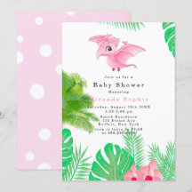 Tropisch Pink Dinosaur Niedlich Girl Baby Dusche