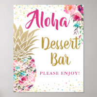 Tropisch Pink Gold Ananas Blumendessert Bar