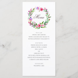 Tropisch rosa Blume. Hochzeit mit Blumen Menükarte