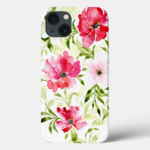 Tropisch rosa Blumenmohnmuster Case-Mate iPhone Hülle