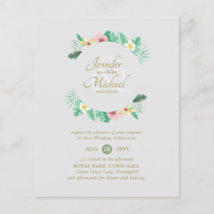 Tropisch rosa Brautparty per Post oder Hochzeit