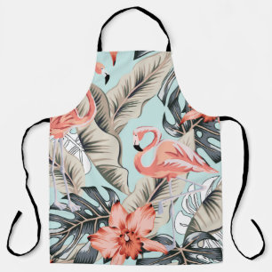 Tropisch rosa Flamingo mit orchiden Blume und Lee Schürze